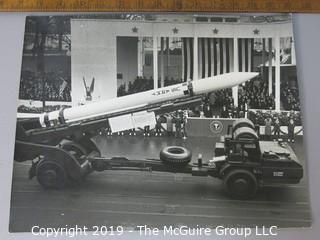 Photo: Arthur Rickerby; Historical: Eisenhower Inauguration Parade 1953 early US Army rocket on transport in parade; White House in background 