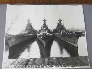 Photo: unaccredited: Historical; Americana: Naval: WWII: USS Iowa (61) and USS Wisconsin(64)