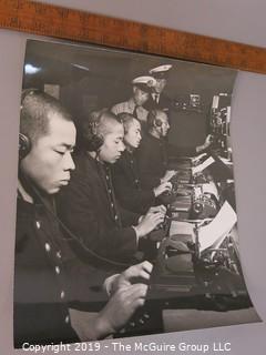 Photo: uncredited: Historic: Asian military typists at typewriters 