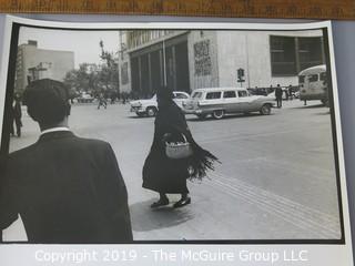 Photo: Large Format B&W: Arthur Rickerby: Historic: Life Mag: South America trip: Woman in black on the street