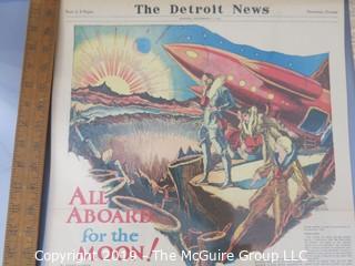 Paper: Historical: 1932 Edition of The Detroit Free Press Newspaper: Science Fiction Early Rockets: {includes large top loader)