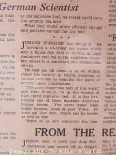 Paper: Historical: 1932 Edition of The Detroit Free Press Newspaper: Science Fiction Early Rockets: {includes large top loader)