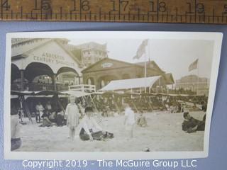 Photo: uncredited: Historical; Americana: turn of century beach scene by city ADVERTISING