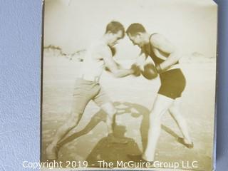 Photos: Historical: unnamed: circa '30's-40's: Shell Oil truck, Firestone sign, non-professional boxing