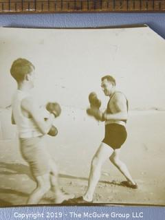 Photos: Historical: unnamed: circa '30's-40's: Shell Oil truck, Firestone sign, non-professional boxing