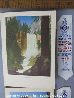 Paper: Historical: Dinner menu National Fed of Gov't Employees 13th Annual Mtg Yellowstone; w/ribbons