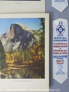 Paper: Historical: Dinner menu National Fed of Gov't Employees 13th Annual Mtg Yellowstone; w/ribbons