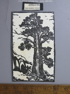 Paper: Art: Woodblock: Sierra Juniper Tree.  Believe by TMG to be an original imprint, but with imperfections.  Not the book cover. {Note: Description altered Oct 1 at 3:22pm ET} 