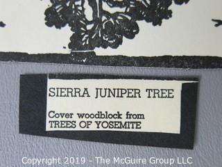 Paper: Art: Woodblock: Sierra Juniper Tree.  Believe by TMG to be an original imprint, but with imperfections.  Not the book cover. {Note: Description altered Oct 1 at 3:22pm ET} 