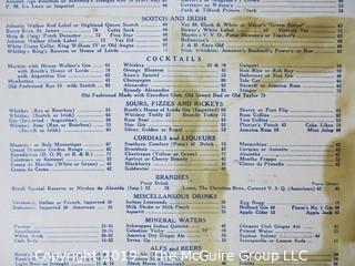 Paper: Historical: Americana: vintage menus 