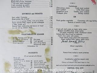 Paper: Historical: Americana: vintage menus 