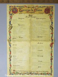 Paper: Historical: Americana: vintage menus 