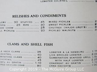 Paper: Historical: Americana: vintage menus 