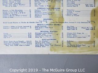 Paper: Historical: Americana: vintage menus 