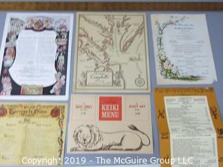 Paper: Historical: Americana: vintage menus 