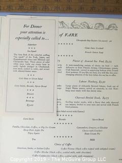 Paper: Historical: Americana: vintage menus 