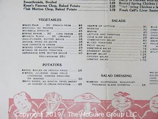 Paper: Historical: Americana: vintage menus 