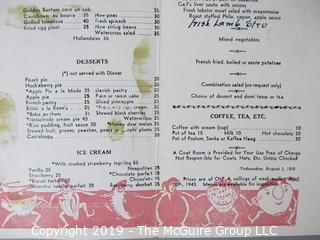 Paper: Historical: Americana: vintage menus 