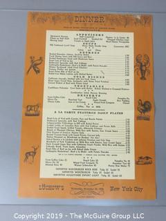 Paper: Historical: Americana: vintage menus 