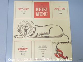 Paper: Historical: Americana: vintage menus 