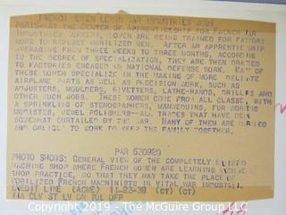 Photo: Paper: Historic: WWII France female workers, naval ID card,  destruction; book of Army insignia