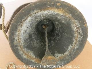 Collectable: Americana: Cast iron farm bell with brackets #3