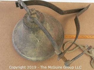 Collectable: Americana: Cast iron farm bell with brackets #3