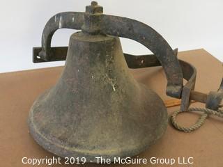 Collectable: Americana: Cast iron farm bell with brackets #3