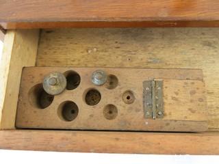 Historical: Vintage travel brass balance scale. For gold, coins, medicine. Missing most of the weights.