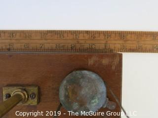 Historical: Vintage travel brass balance scale. For gold, coins, medicine. Missing most of the weights.