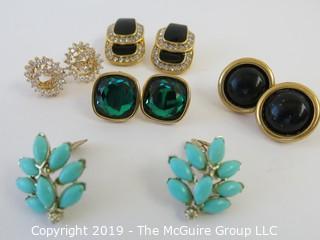 Jewelry: 5 pair of named earrings