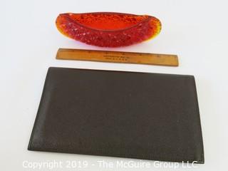 WYSIWYG Ruby red L.E. Smith art glass canoe and traveler's wallet