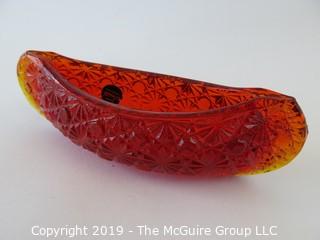 WYSIWYG Ruby red L.E. Smith art glass canoe and traveler's wallet