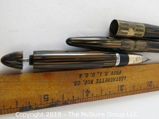 Pen: vintage Sheaffer ink pen and pencil set, lifetime, 14K nib, celluloid body, siphon design