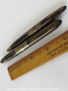 Pen: vintage Sheaffer ink pen and pencil set, lifetime, 14K nib, celluloid body, siphon design