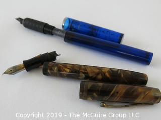 Pen: 2 vintage ink pens. Blue Sheaffer and older celluloid Selectopoint (ink bladder disintegrated).