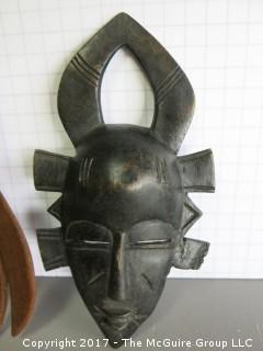 Collection of African Treenware, including masks 